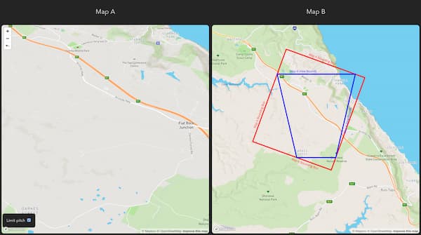 Mapbox GL Bounding Box View Bounds Comparison